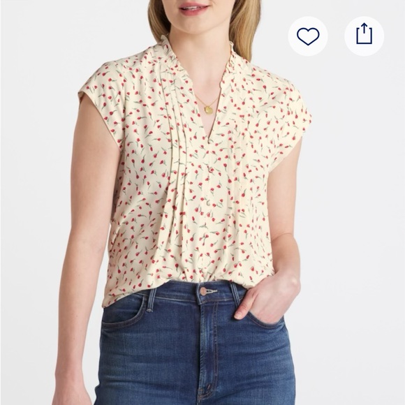 Cute pleated blouse with delicate rosebud print Xl from stitchfix/ Monday fun - Picture 5 of 6